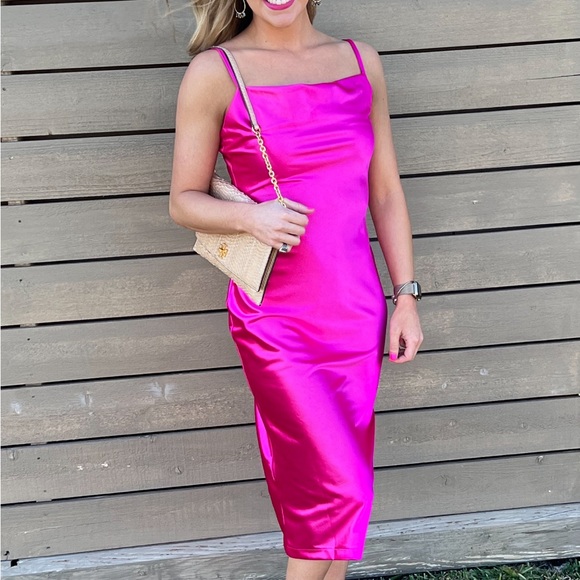 Pink satin dress. Size small. - Picture 1 of 2